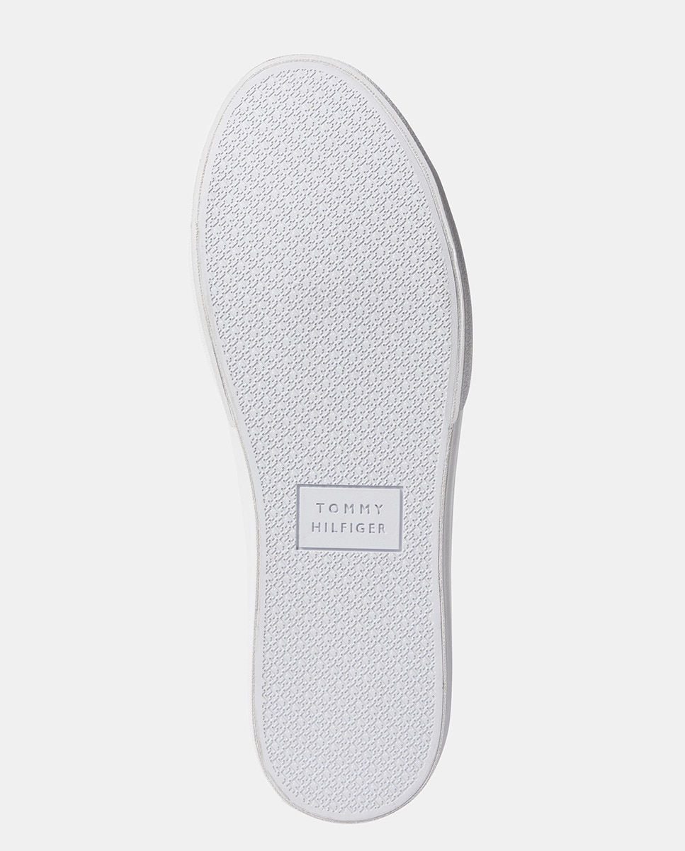 Sapatilhas Baixas com Monograma e em Pele Branco-5