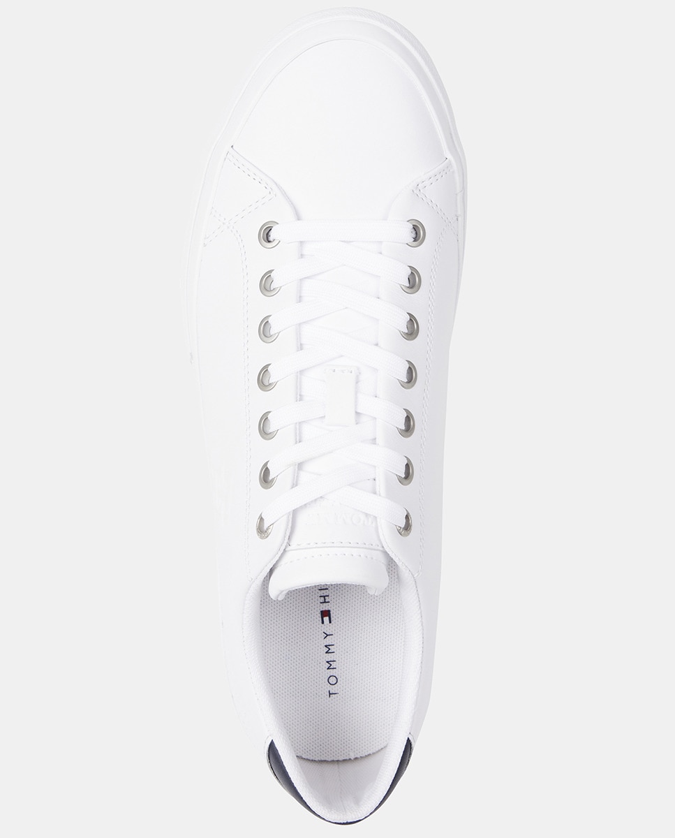 Sapatilhas Baixas com Monograma e em Pele Branco-4