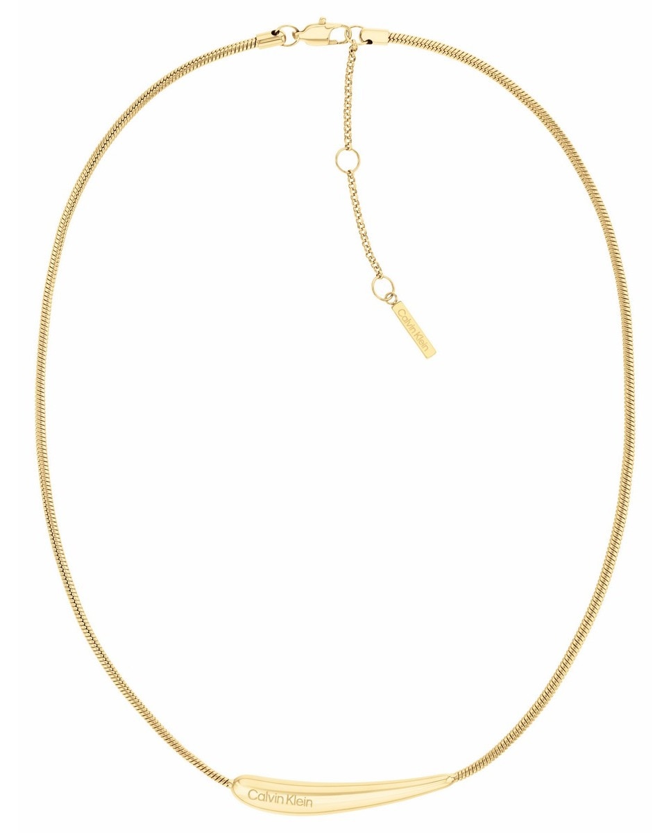 Colar Elongated Drops de Aço - Dourado Ouro-1