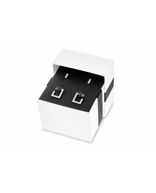 Imagem 0 de Gift Set Brincos Soft Squares em Aço com Cristais