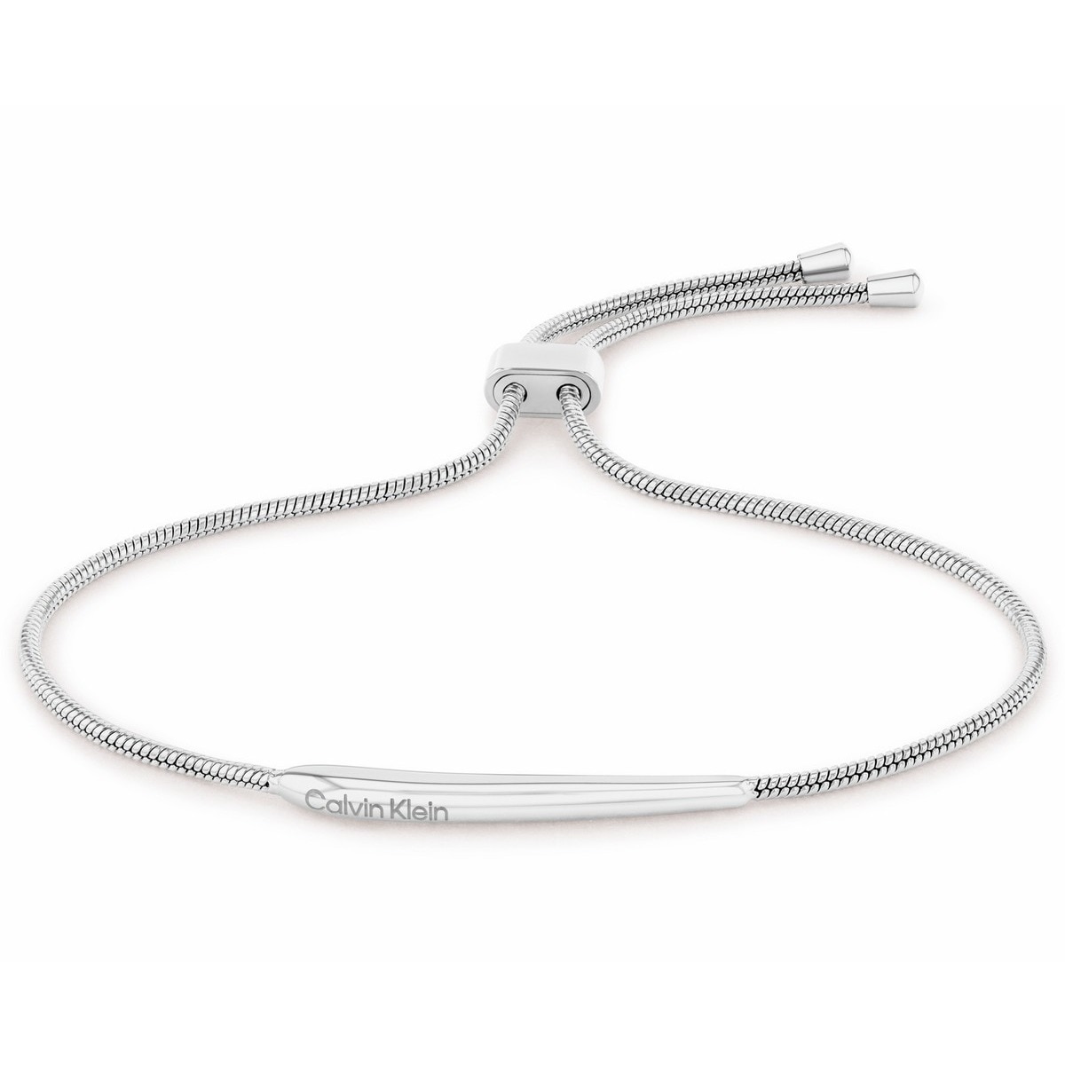 Pulseira Elongated Drops de Aço Prata-1