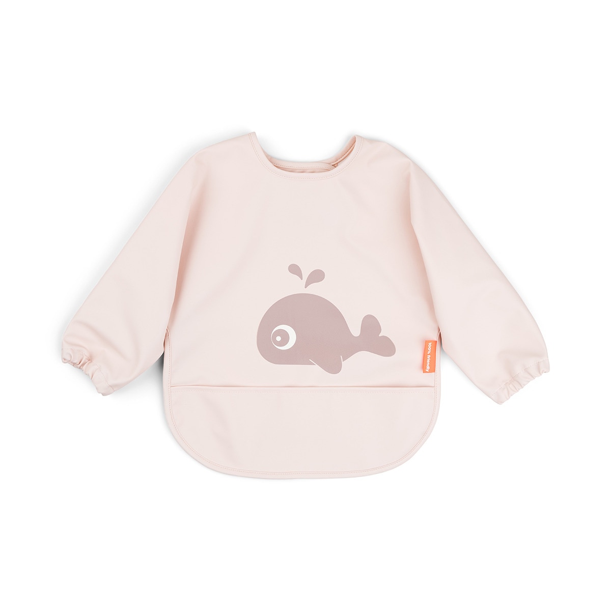 Babero impermeable Done by Deer con bolsillo recoge migas y mangas Sea Friends Rosa pastel-1