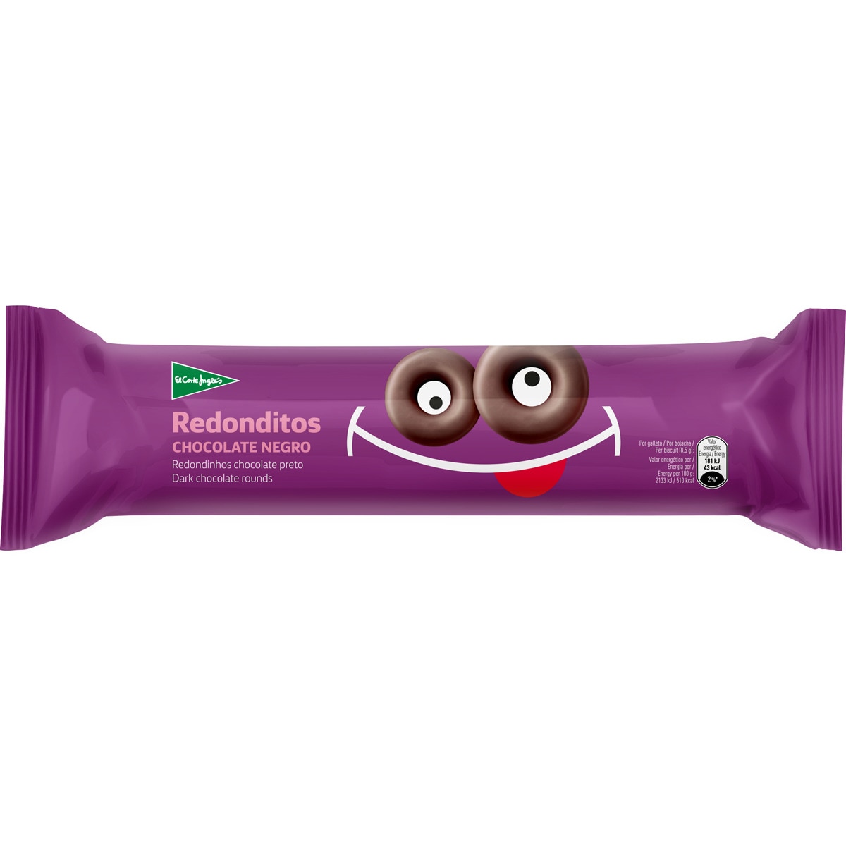 Redonditos roscos de galleta de chocolate negro paquete 128 g