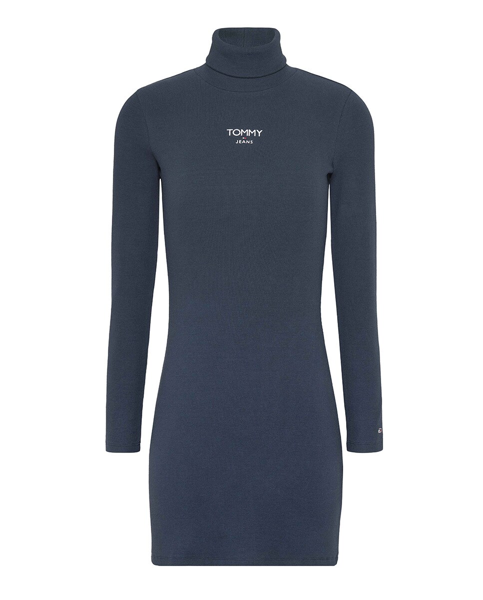 Robe en maille à manches longues et col tortue