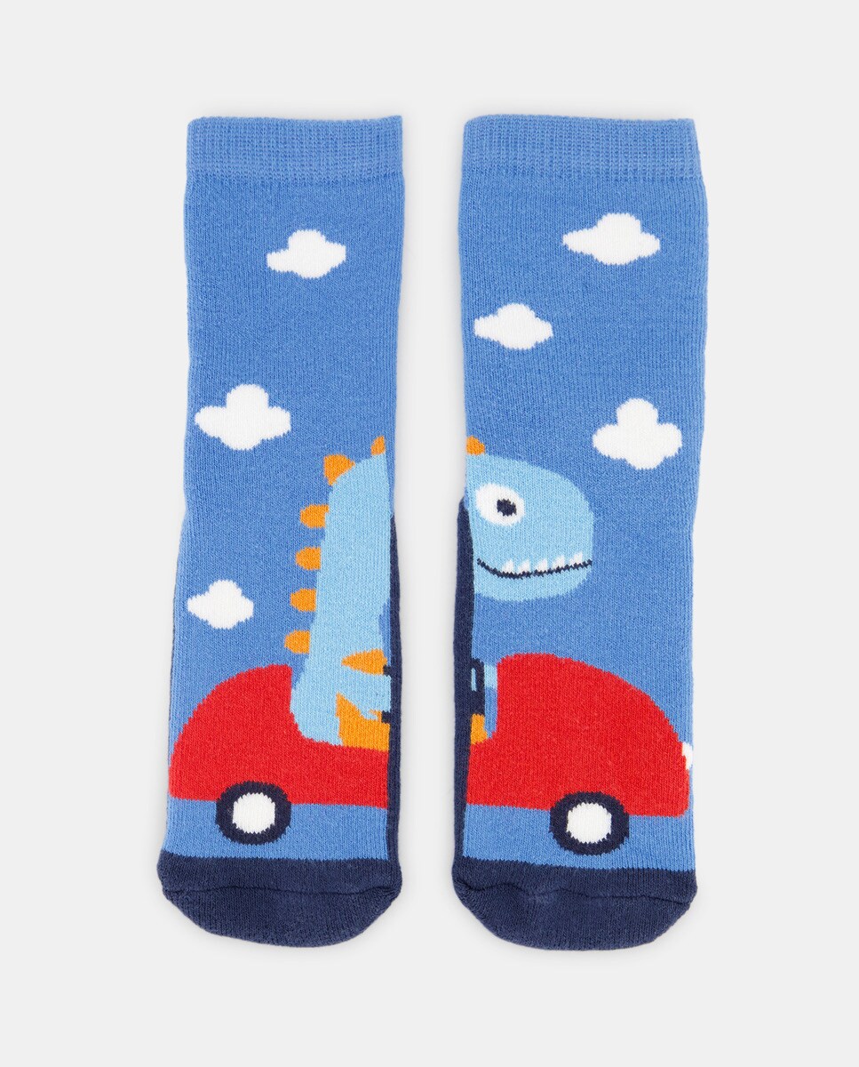 Chaussettes antidérapantes avec dinosaure