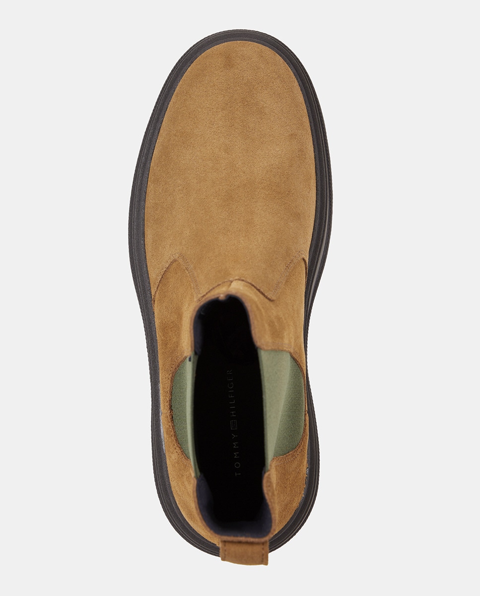 Botins Tipo Chelsea de Camurça Castanho-5