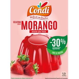Gelatina de Morango -30% embalagem 114 g - Condi