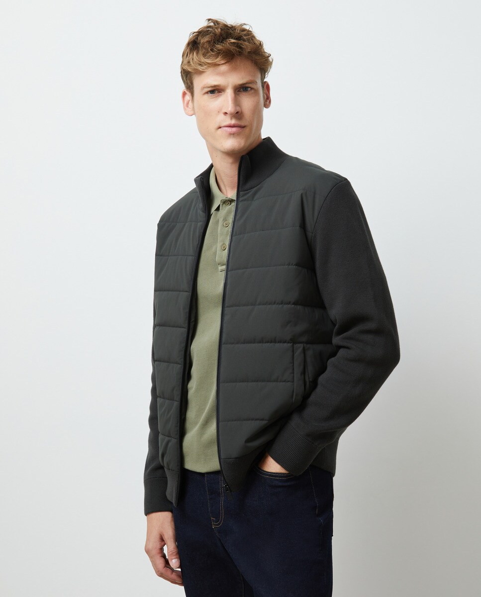 Cardigan zippé devant en nylon matelassé