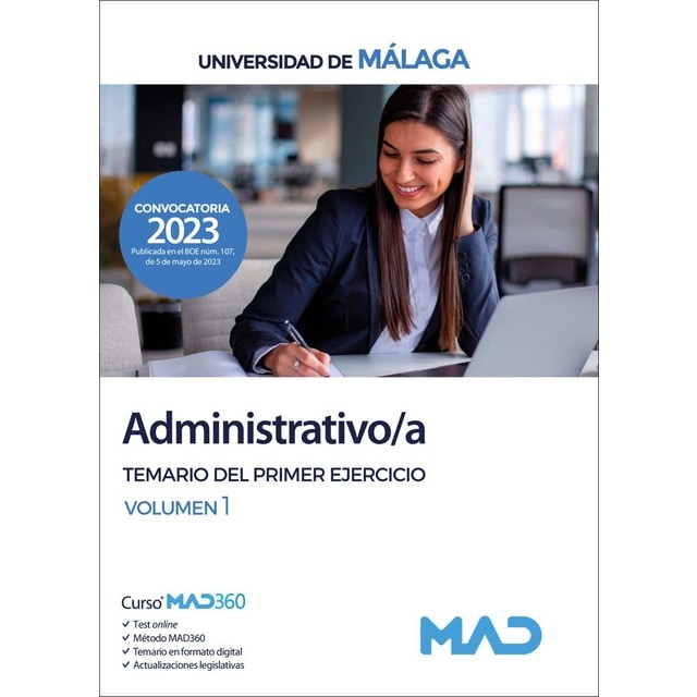 Imagen 0 de Administrativo/a de la Universidad de Málaga. Temario del primer ejercicio volumen 1  (Tapa blanda)