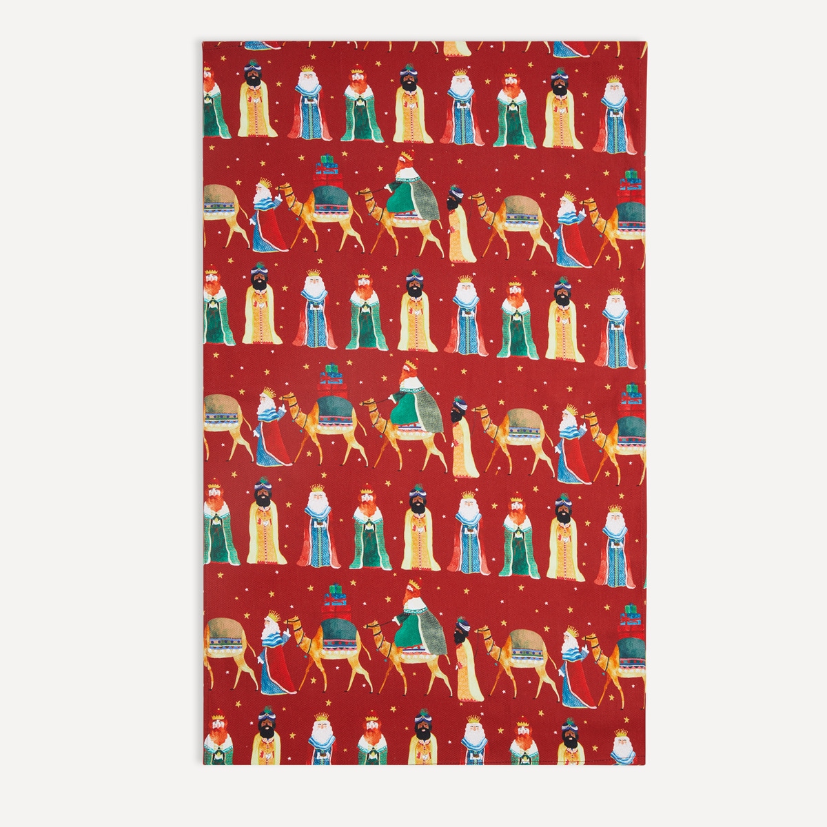 Set 2 paños cocina algodón Reyes Magos El Corte Inglés Rojo-3