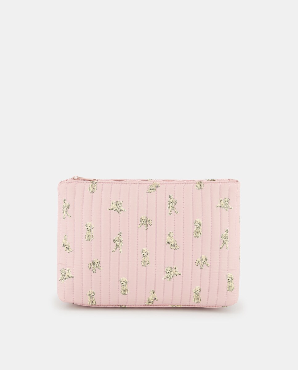 Trousse matelassée imprimé chiens