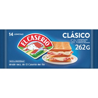 queso fundido clásico en lonchas 14 unidades envase 262 g - El Caserio