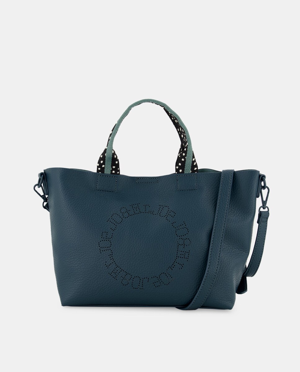 Sac cabas moyen avec logo ajouré et détails contrastants