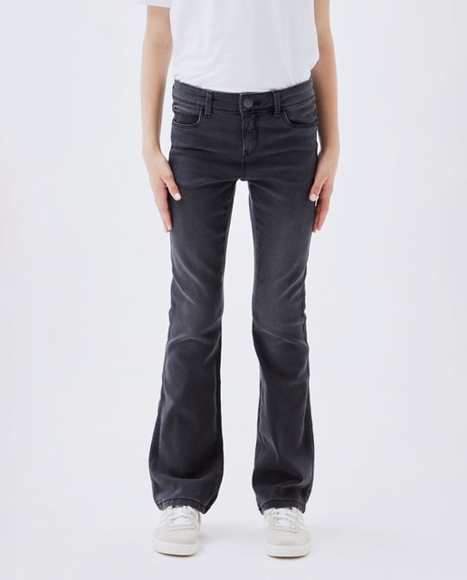 Imagen 0 de Pantalón vaquero recto de niña con cintura ajustable