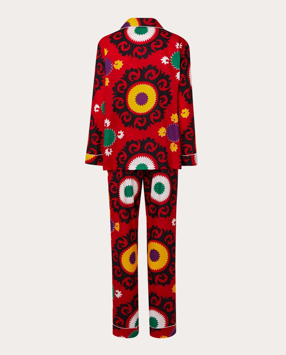 Pijama largo de algodón estampado Multicolor-2