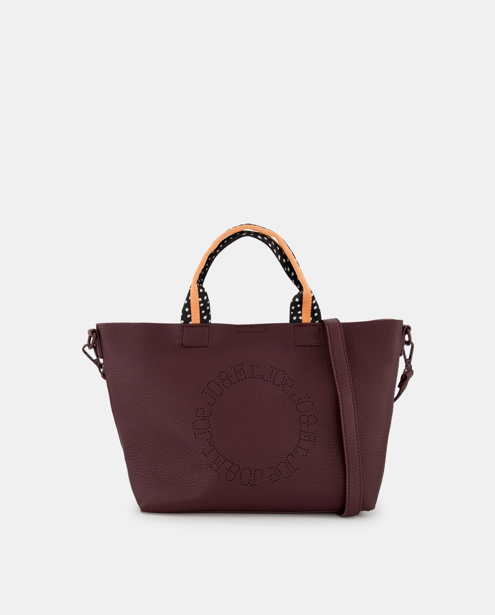 Sac cabas moyen avec logo ajouré et détails contrastants