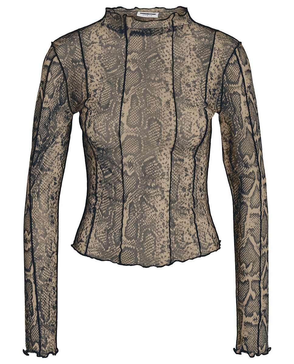 Top Mesh Manga Larga Brillos main image 0