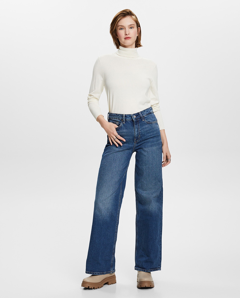 Jean retro wide leg taille haute