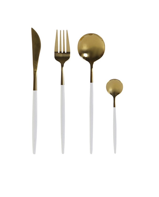 Imagen 0 de Cubertería set 24 inox 4,5x2,5x20,5 3mm dorado