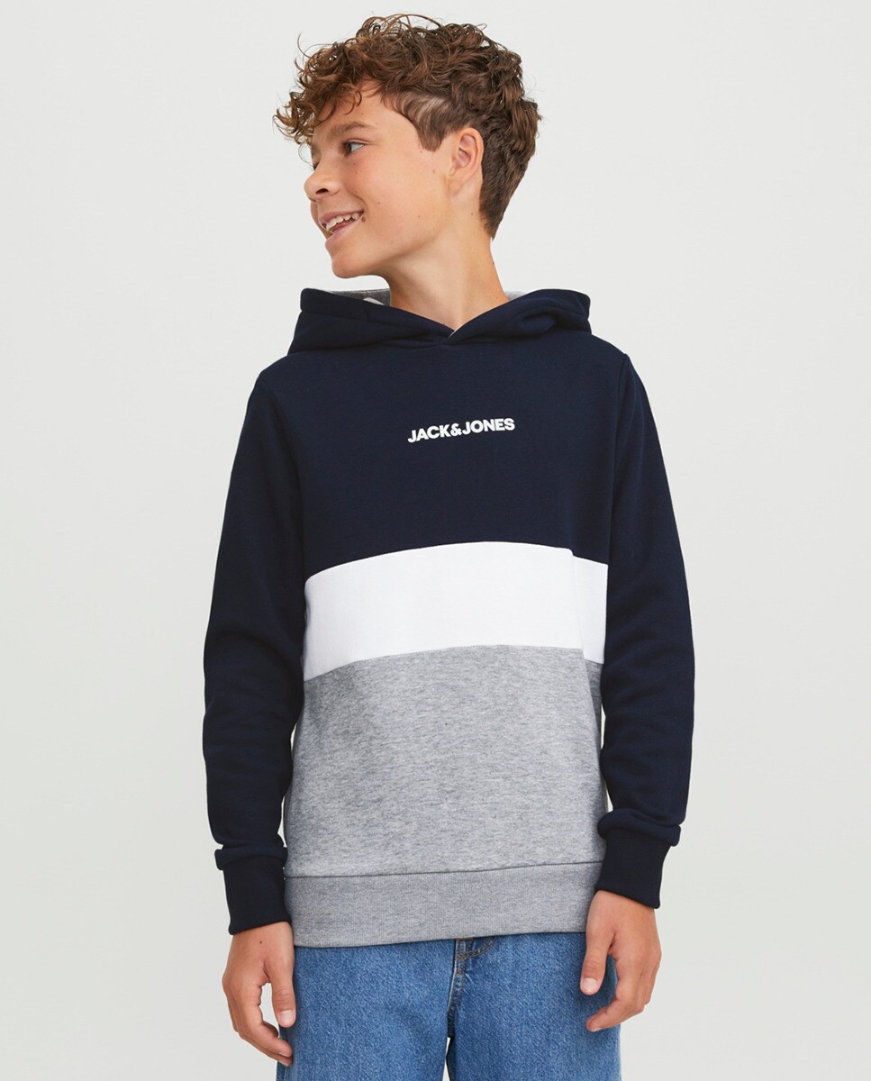 Sweat color block à capuche