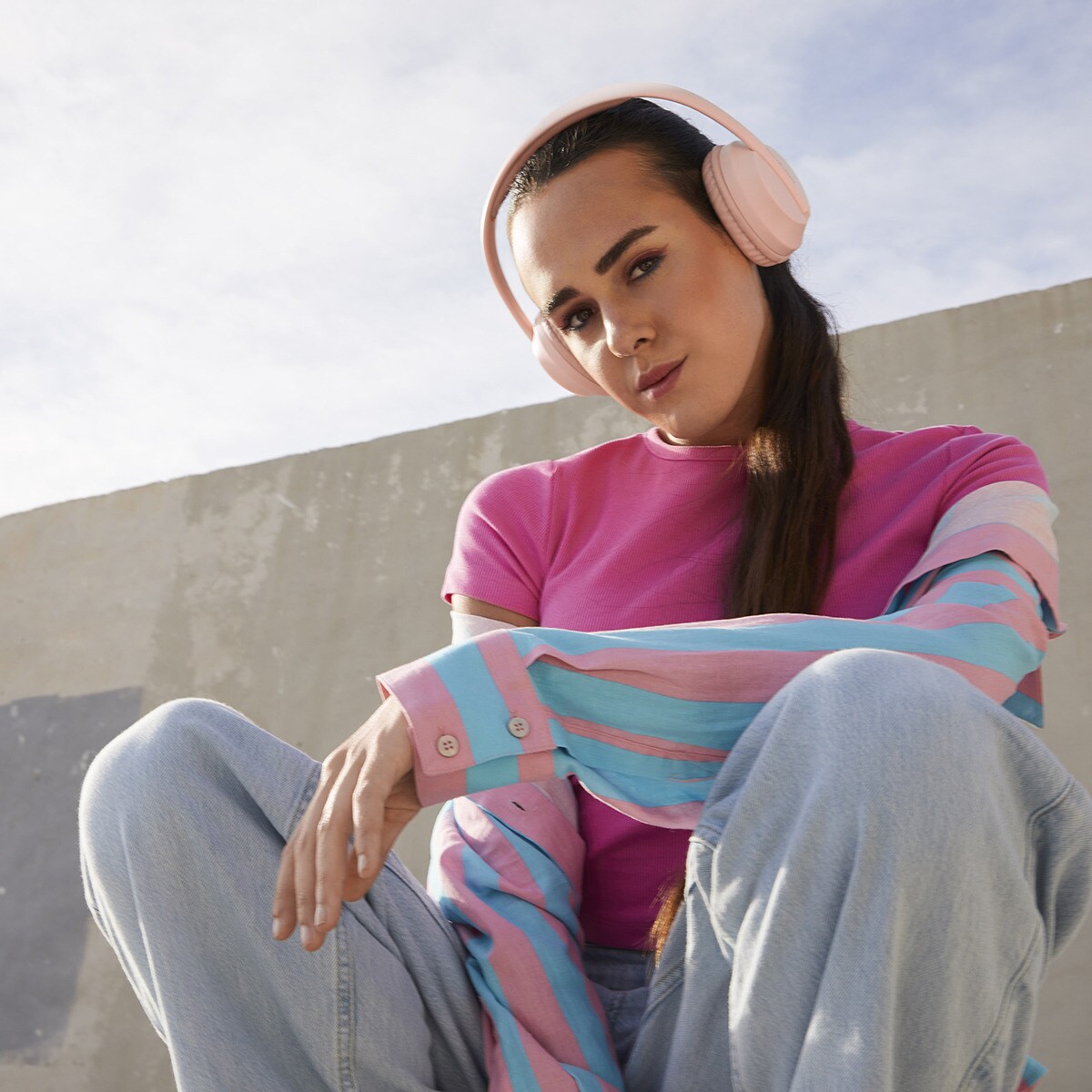 Auriculares de diadema Energy Sistem Rose Haru ECO, Bluetooth 5.3, Deep Bass, batería hasta 23h Rosa-6