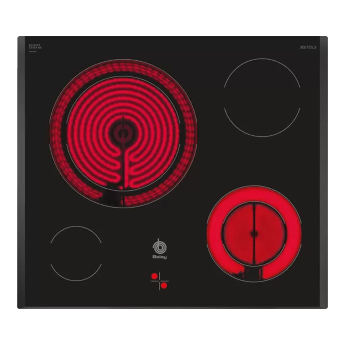 Placa vitrocerámica Balay 4 zonas de cocción - 3EE725LS Negro-1