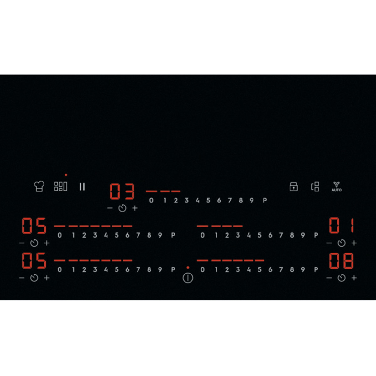 Placa de Indução Electrolux EIV95550 Série 600 FlexiBridge de 5 Zonas e 90 cm - Preto Preto-5