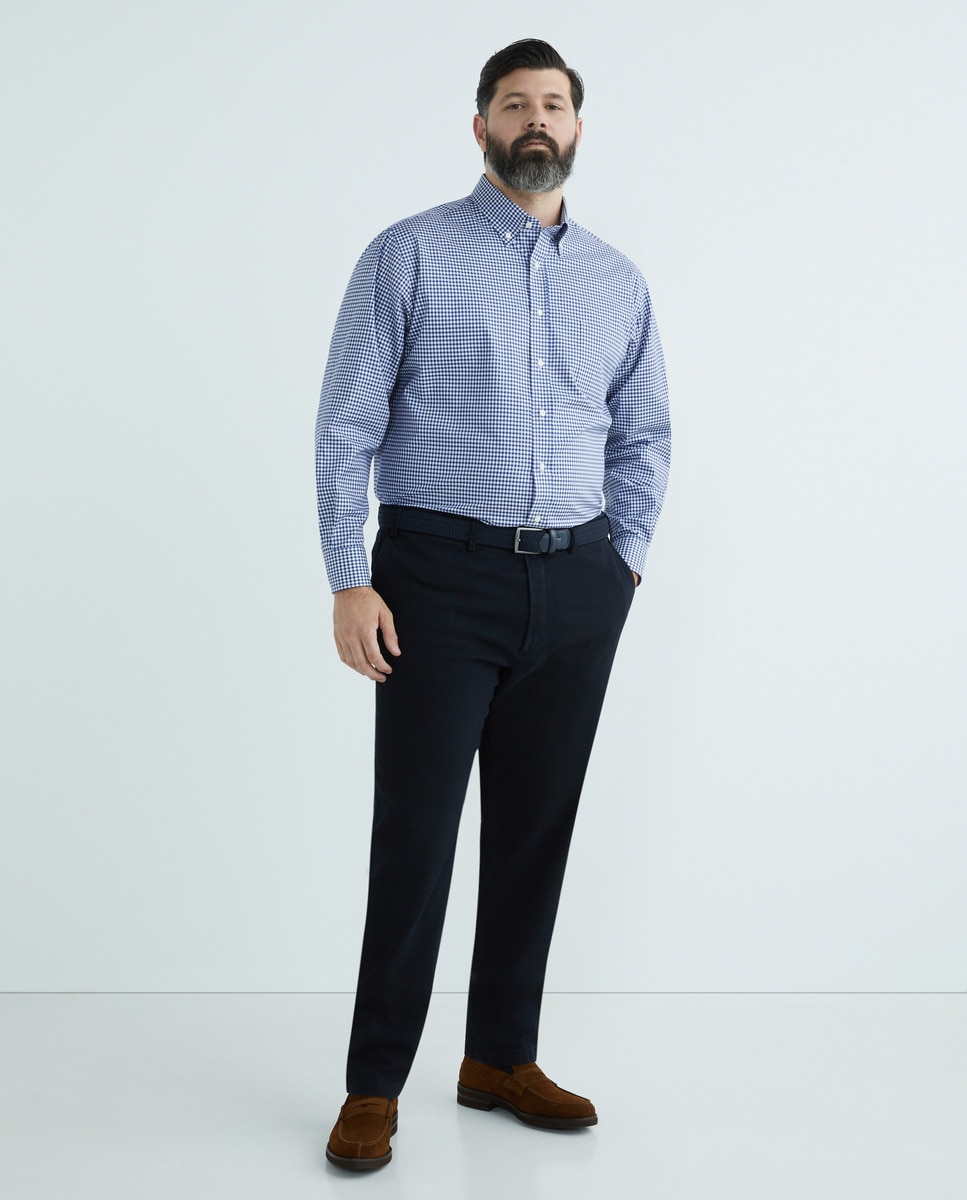 Chemise casual à carreaux manches longues Grandes Tailles