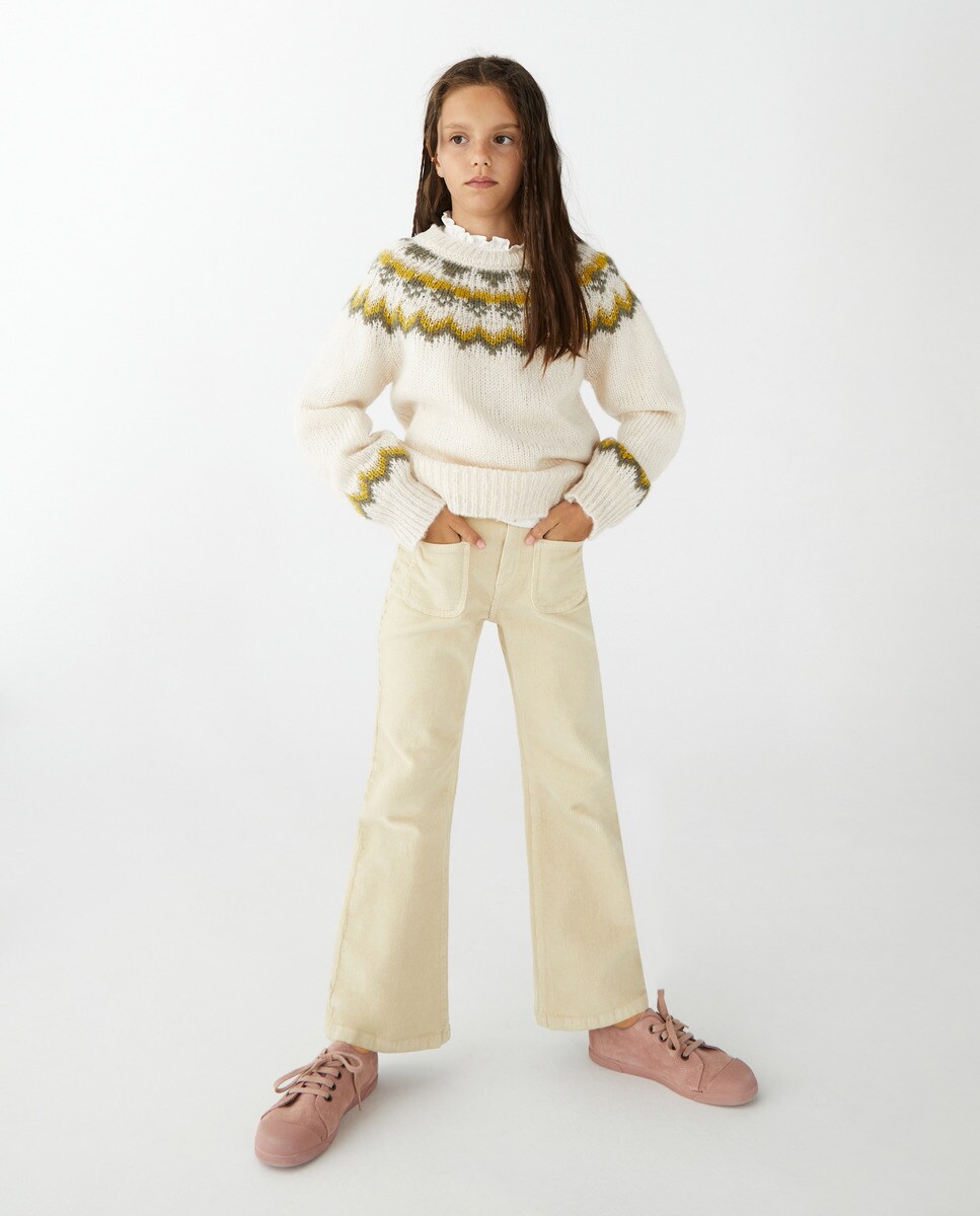 Pantalon côtelé fin avec cinq poches