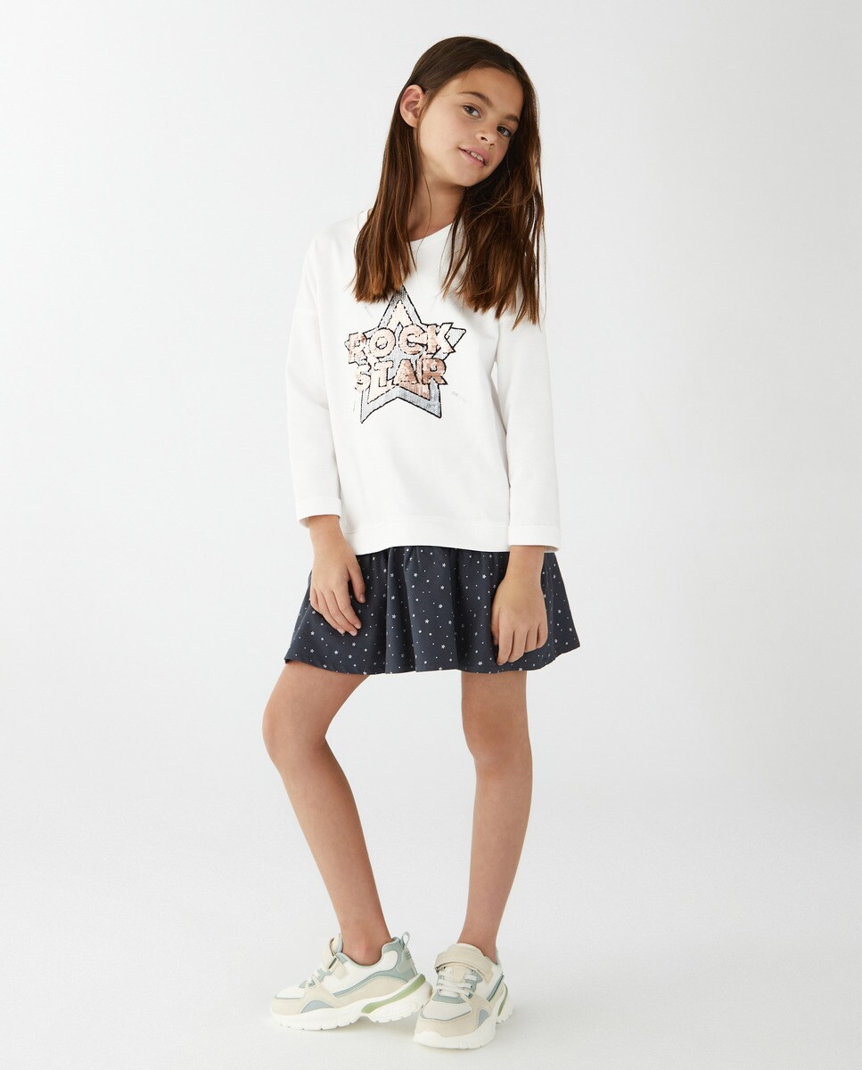 Robe à manches longues et col rond