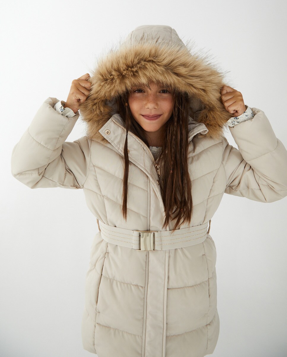 Parka matelassée avec ceinture