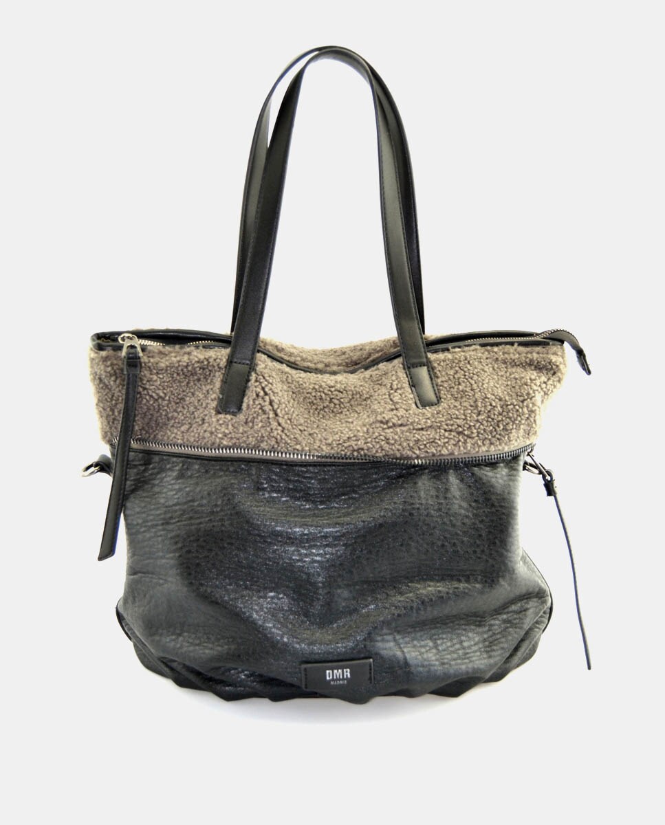 Sac cabas synthétique avec bandoulière amovible