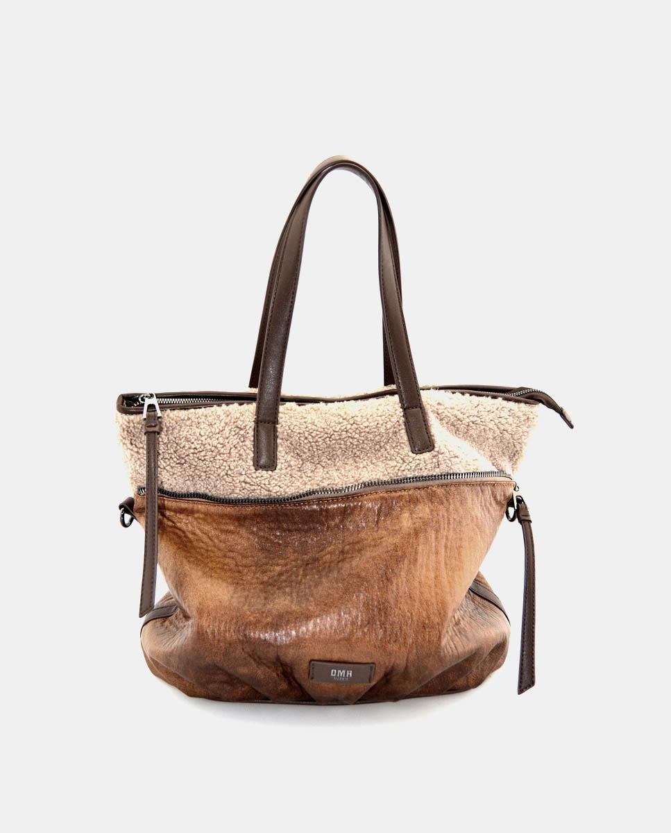 Sac cabas synthétique avec bandoulière amovible