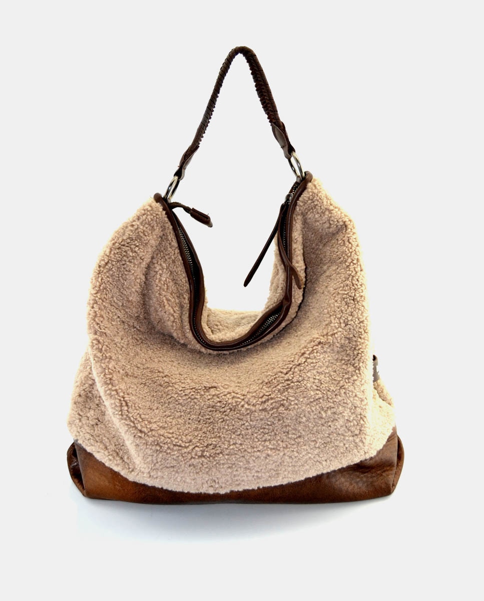 Grand sac hobo synthétique zippé