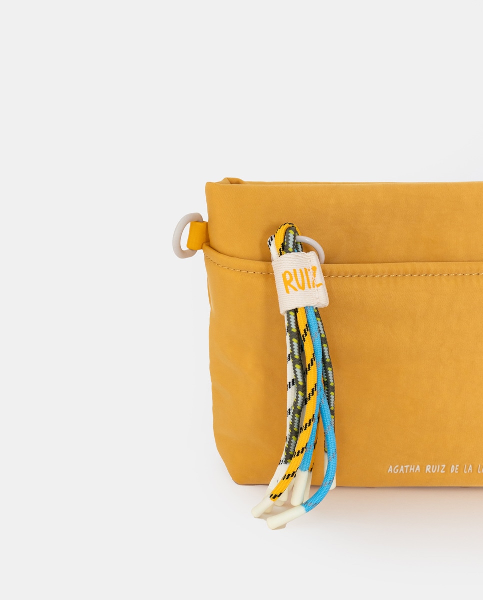 Mala a Tiracolo com Borla às Cores e em Nylon - Amarelo Amarelo-3