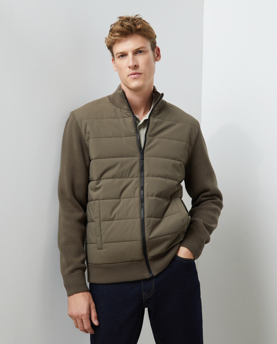 Cardigan zippé devant en nylon matelassé