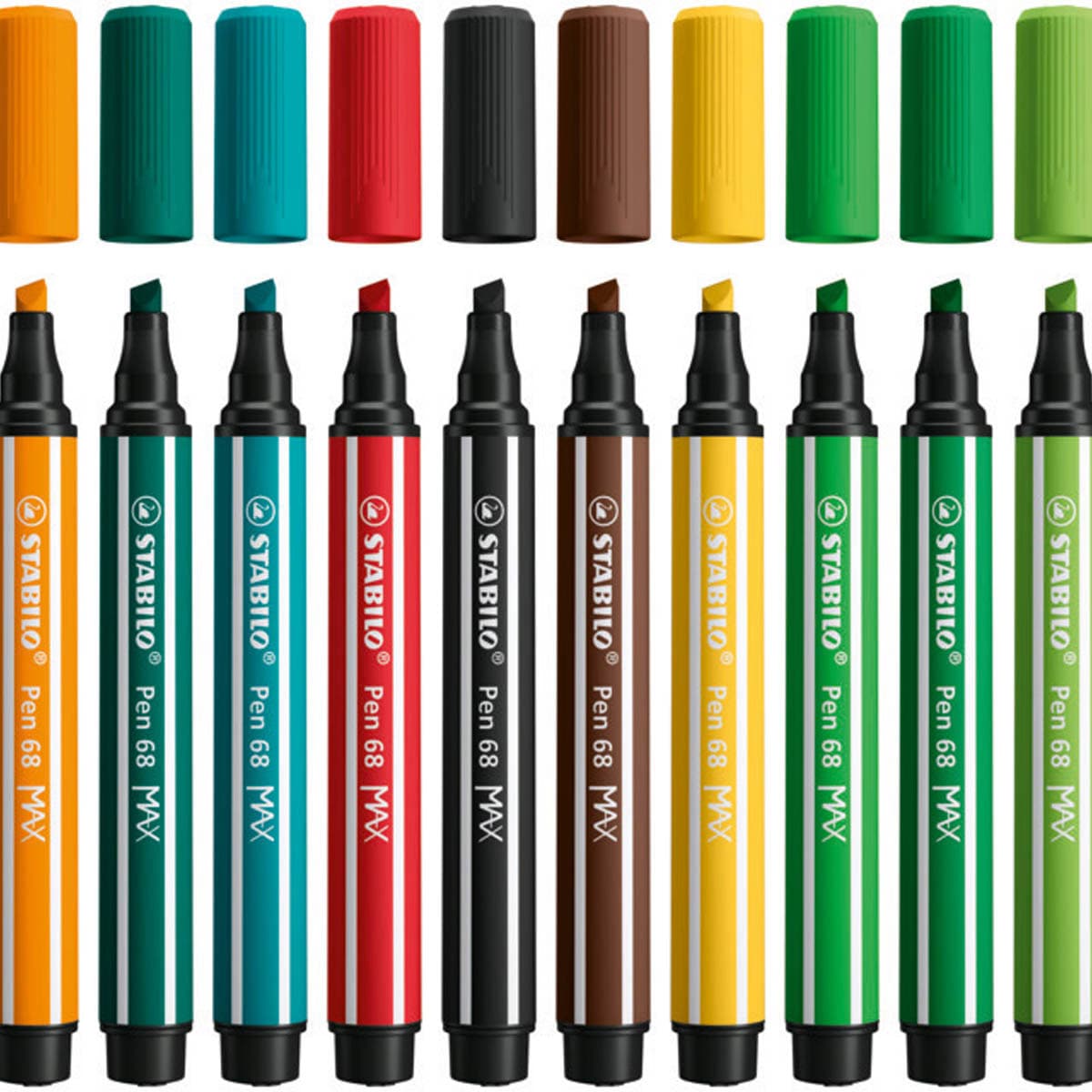 Rotulador punta biselada Pen 68 MAX STABILO naranja Naranja-4