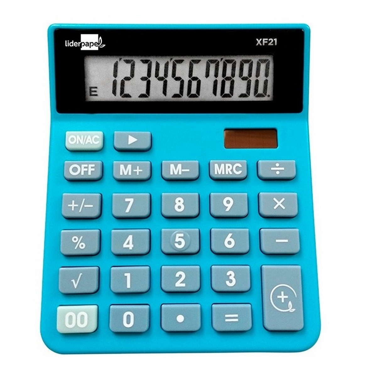 Calculadora de Secretária 10 Digitos Solar e Pilhas Azul 1