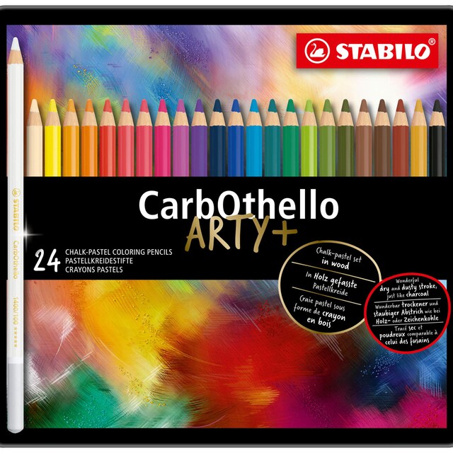 Imagen 0 de Lápiz de color tiza-pastel STABILO CarbOthello ARTY+ estuche metálico 24 colores