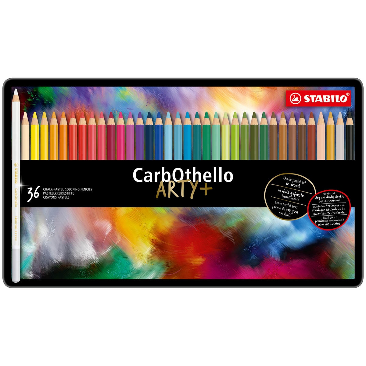 Estuche con 36 lápices de color Tiza-Pastel CatbOthello STABILO Multicolor Negro-8