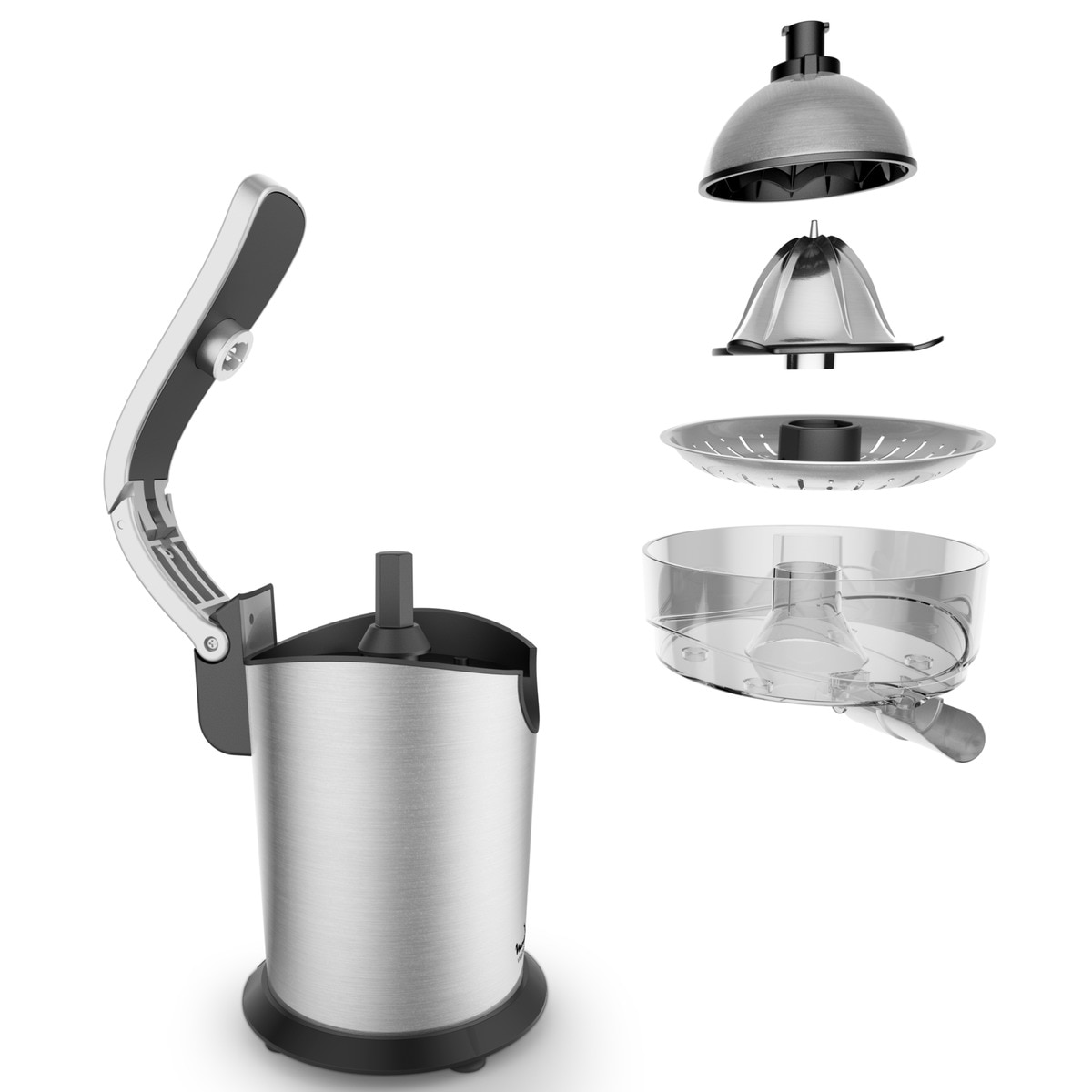 Exprimidor de palanca Moulinex Vitapress Pro PC700D10 con sistema antigoteo Acero Inox-4