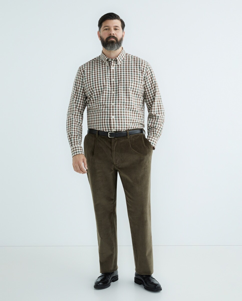 Pantalon habillé côtelé