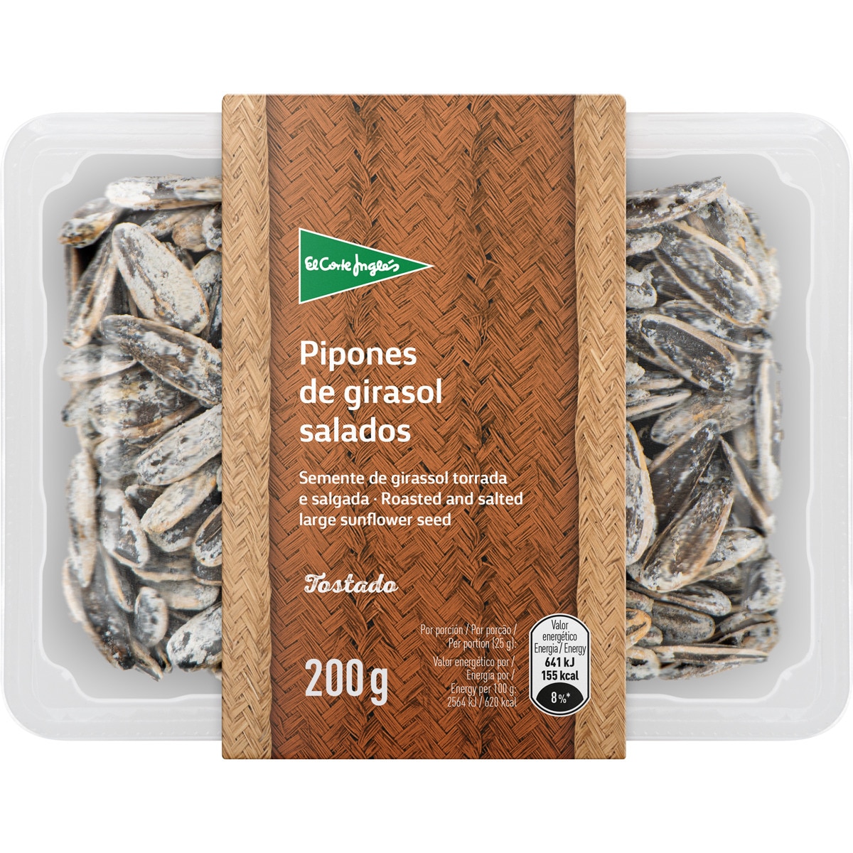 pipones de girasol tostados y salados tarrina 200 g
