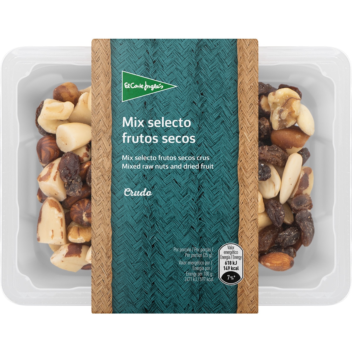 mix selecto de frutos secos crudos tarrina 200 g