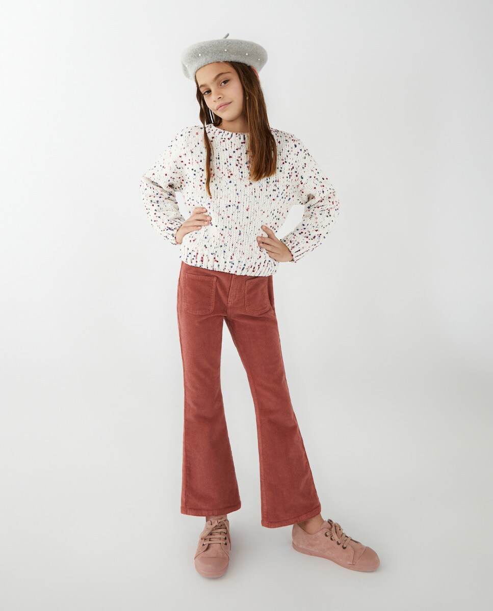 Pantalon côtelé fin avec cinq poches