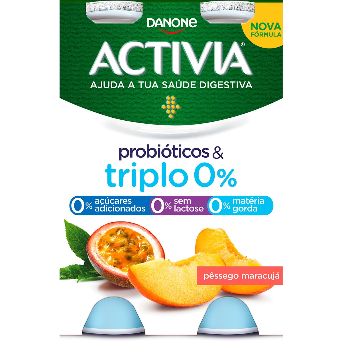 Bifidus Líquido 0% de Pêssego e Maracujá Pack 4 unidades embalagem 160 g