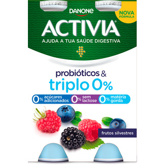Bifidus Líquido 0% de Frutos Silvestres Pack 4 unidades embalagem 160 g - Activia