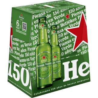 cerveza rubia Lager holandesa pack 6 botellas 25 cl - Heineken