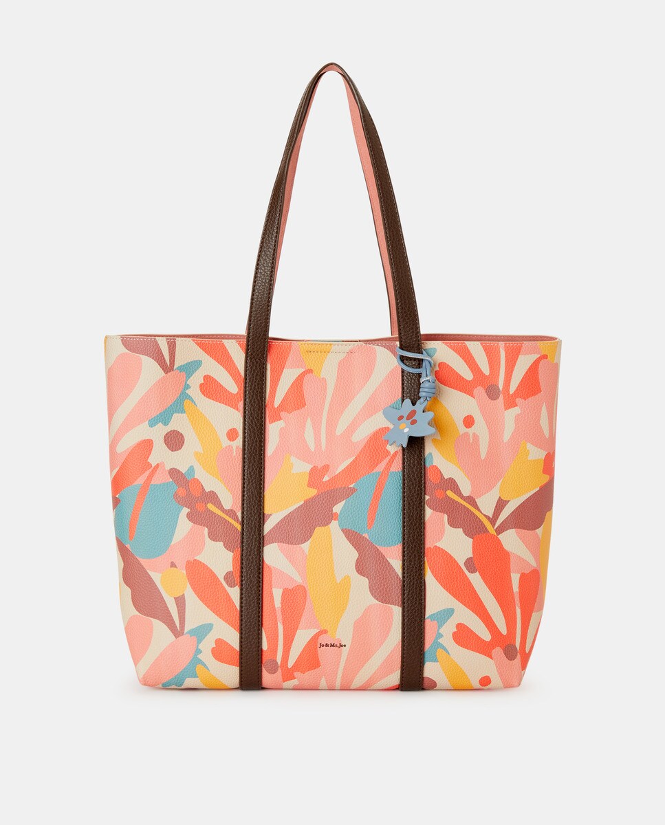 Sac cabas blanc à motif