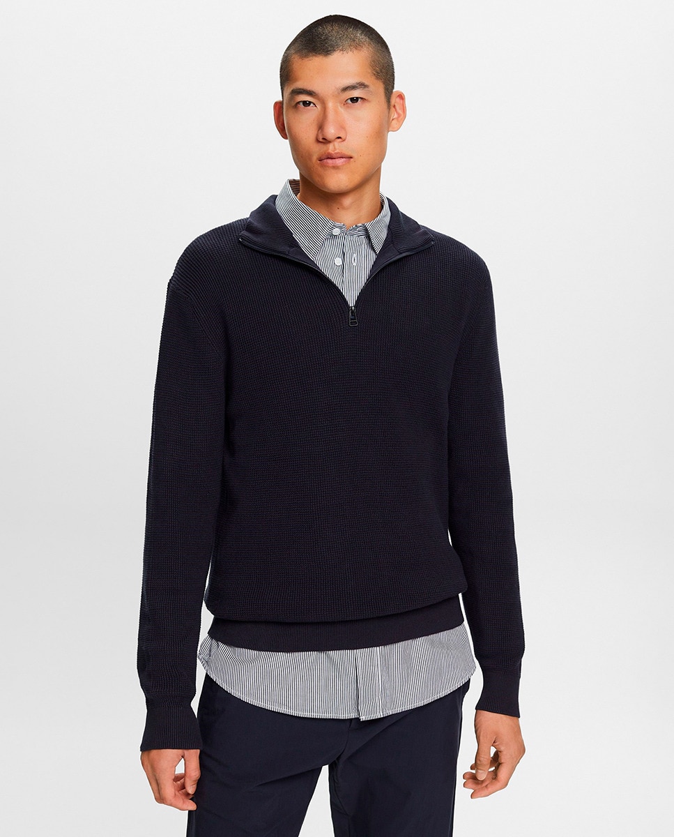 Pull troyer maille effet entremêlé